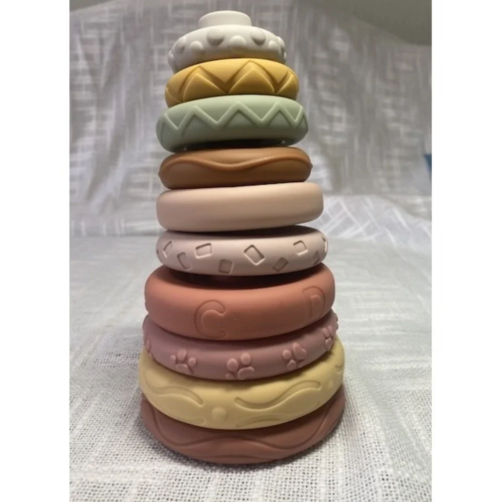 Silicone Baby‎ Stacking Rings Toy Neutral Montessori Teether BPA Free Toddler